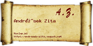 Andrásek Zita névjegykártya