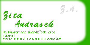 zita andrasek business card
